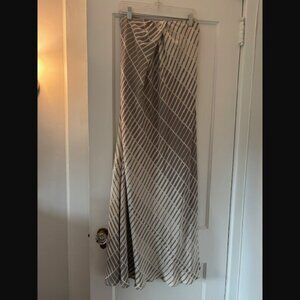 Club Monoco Grecian style geo print strapless sweatheart neckline gown